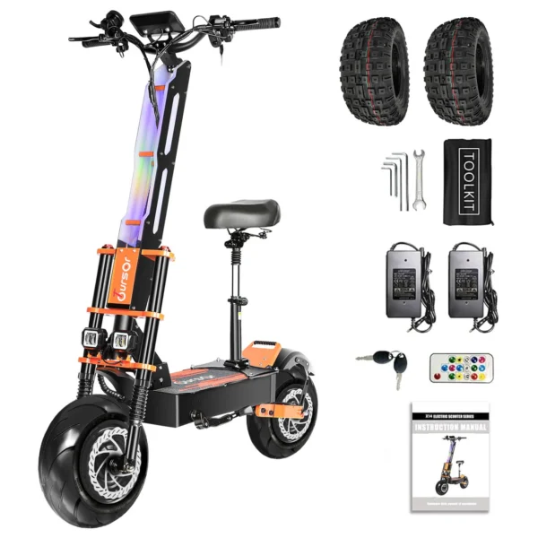 TOURSOR X8P 13″ foldable electric scooter with seat 4000W*2 dual motor battery - New